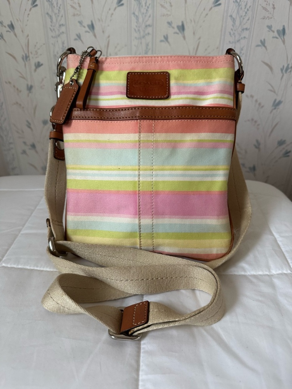 Coach Pastel Stripe Crossbody
